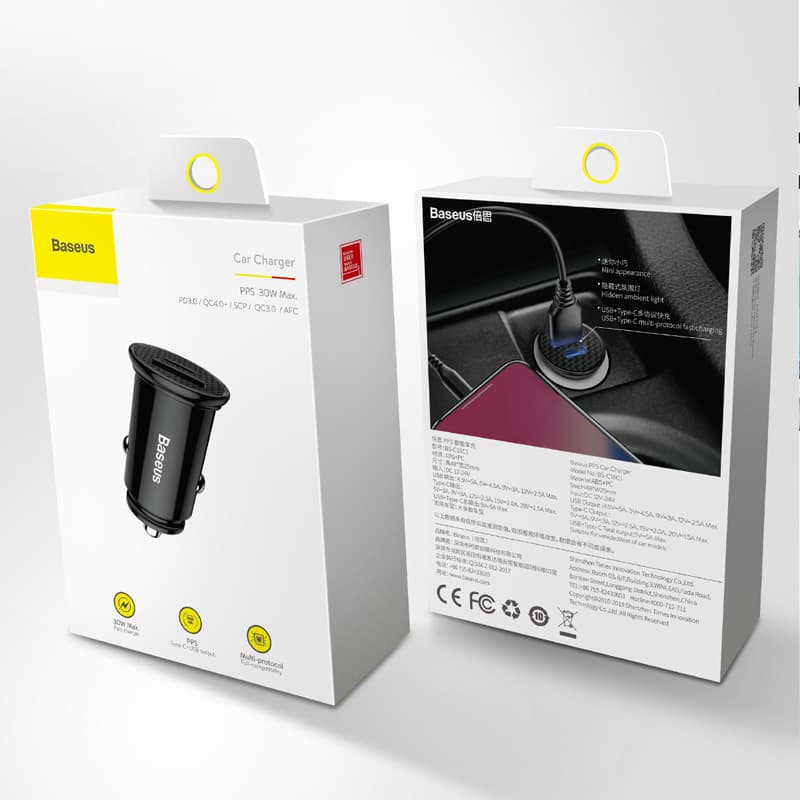 Tẩu sạc ô tô Baseus CCALL-YS01 hai cổng sạc nhanh 30W