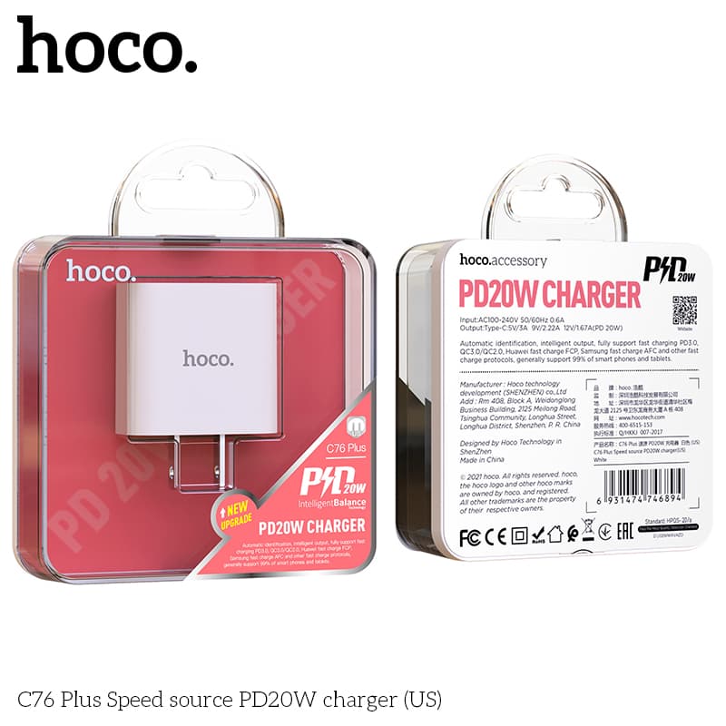 Củ sạc Hoco C76 sạc nhanh cổng Type-C