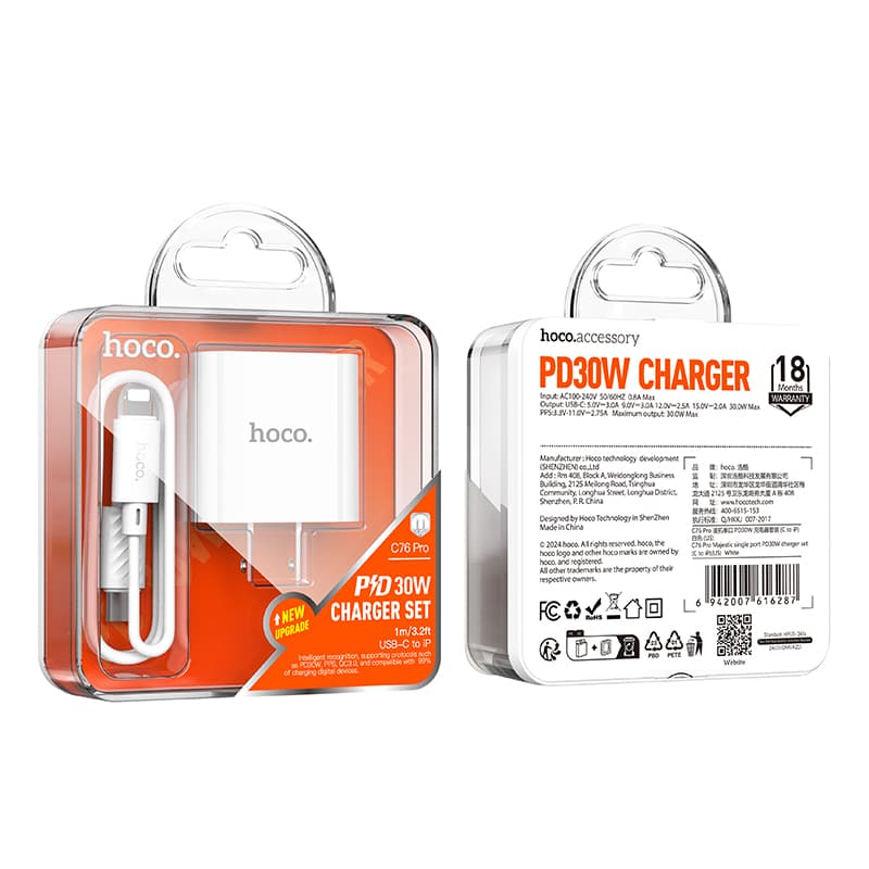 Bộ sạc Hoco C76 Pro Type-C to iP 30W siêu nhanh