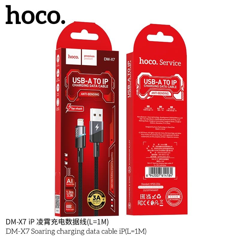 Cáp sạc iP Hoco DM X7 1m bền chắc