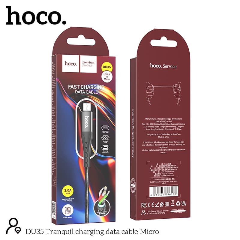 Cáp sạc Micro Hoco DU35 dây dù siêu bền