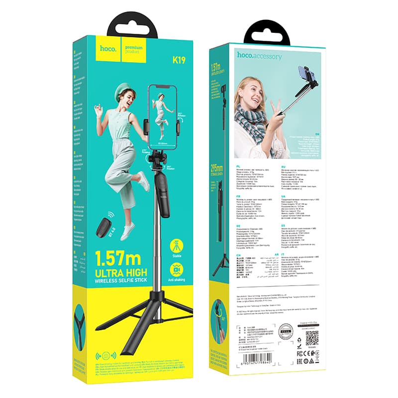 Gậy Chụp Ảnh Hoco K19 Tay Cầm Tự Sướng Đa Năng