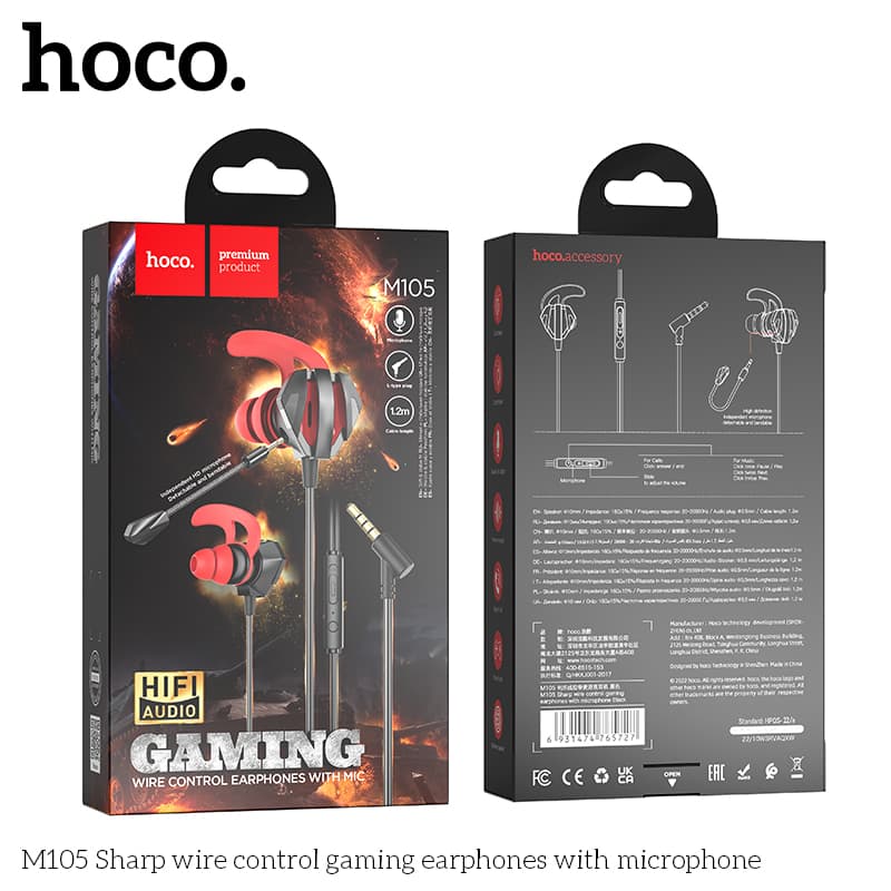 Tai nghe có dây Hoco M105 âm thanh rõ ràng chống ồn