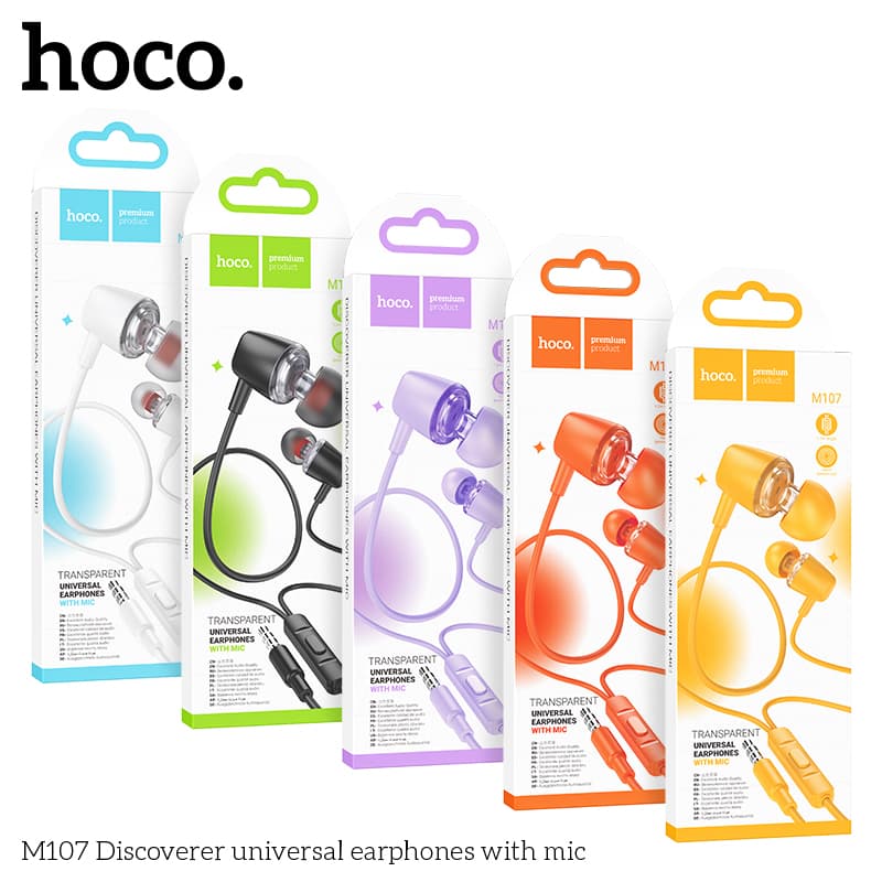 Tai nghe có dây Hoco M107 Âm thanh nổi, thiết kế nhỏ gọn
