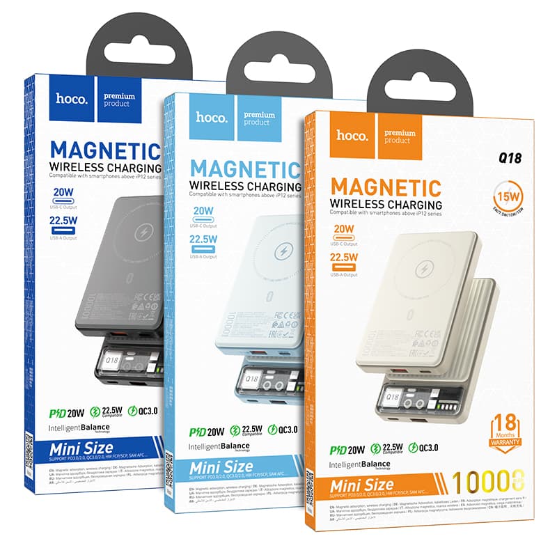 Sạc dự phòng không dây Hoco Q18 10000mAh hỗ trợ sạc nhanh