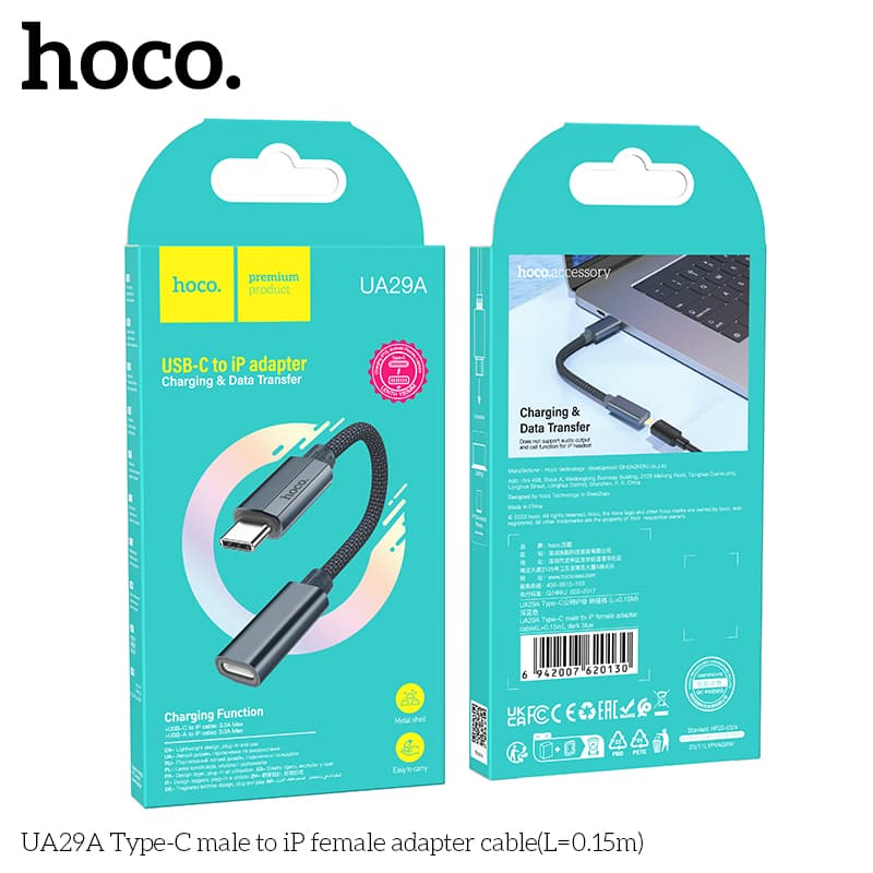 Bộ chuyển đổi UA29A Type-C sang iPhone nữ hỗ trợ âm thanh