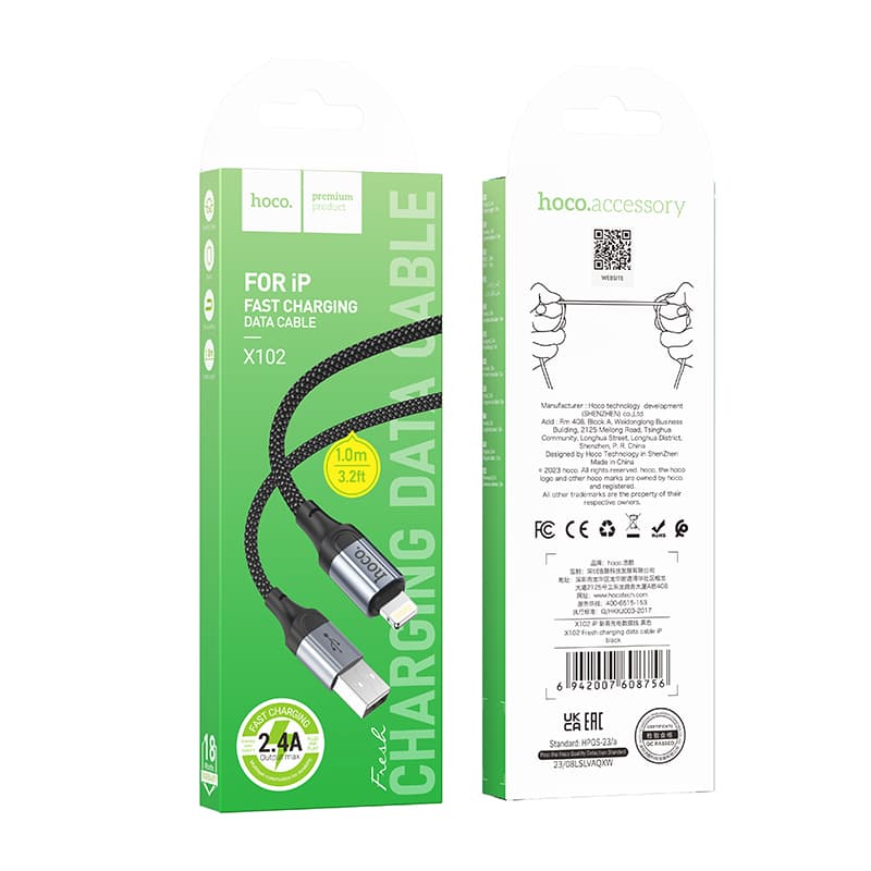 Dây cáp sạc Hoco X102 iP 1m chống rối bền bỉ
