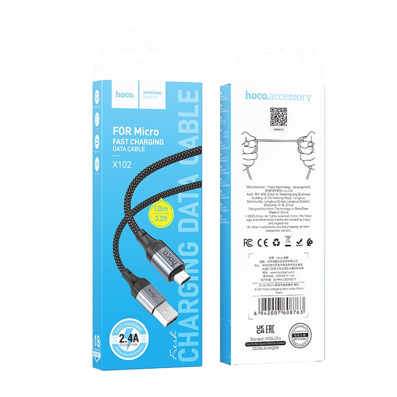 Dây cáp sạc Hoco X102 Micro 1m sạc nhanh bền bỉ