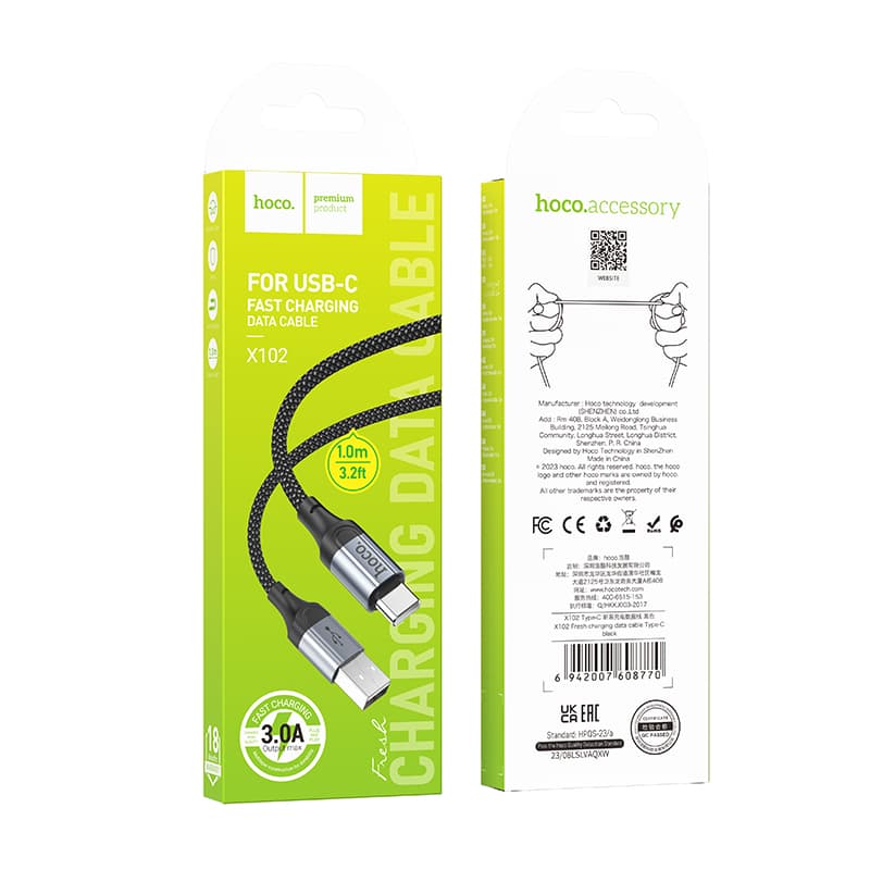 Cáp sạc Type-C Hoco X102 1m bền chắc