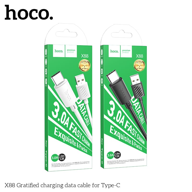 Cáp Sạc USB to Type-C Hoco X88 Sạc Nhanh Bền Bỉ
