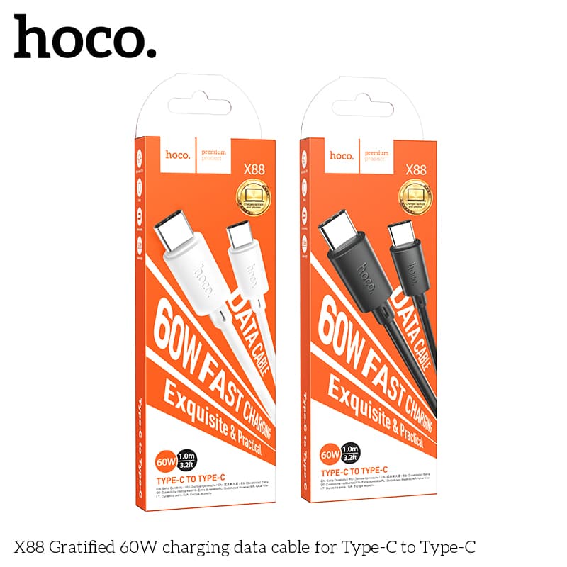 Cáp sạc Type-C Hoco X88 60W sạc nhanh