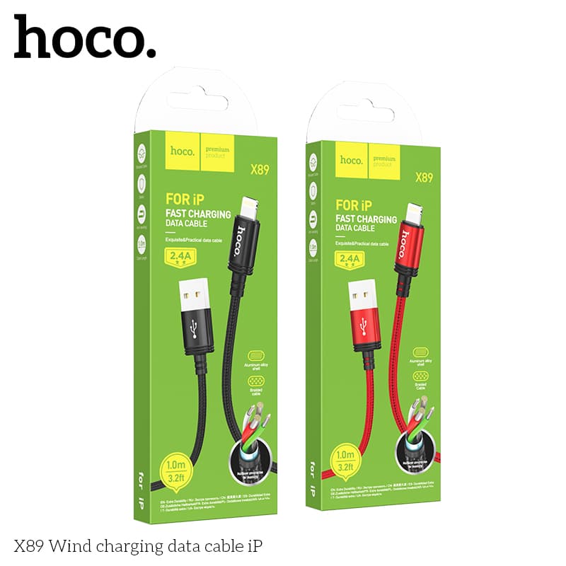 Cáp Sạc USB to iP Hoco X89 Sạc Nhanh Bền Dẻo