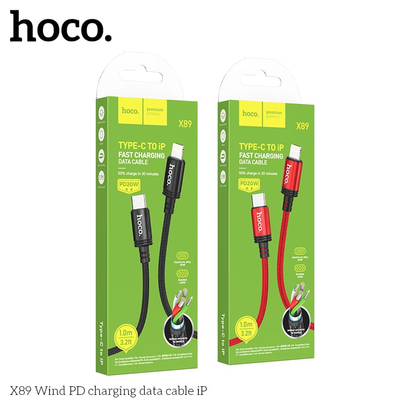 Cáp sạc Type-C to iP Hoco X89 hỗ trợ sạc nhanh 20W