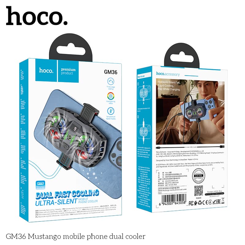 Quạt tản nhiệt điện thoại Hoco GM36 phiên bản làm mát siêu tốc