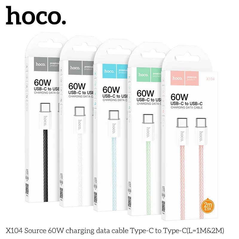 Cáp Sạc Type-C to Type-C Hoco X104 Source 60W L=2M