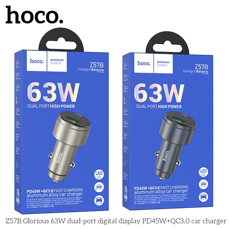 Tẩu Sạc Ô Tô Hoco Z57B 63w