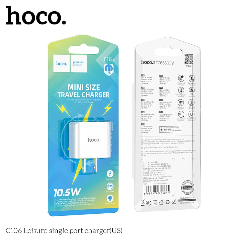 Củ sạc Hoco C106 sạc nhanh một cổng USB