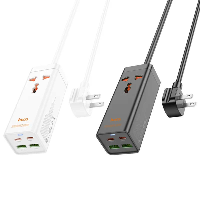 Ổ cắm thông minh Hoco AC10 Barry PD65W GaN thiết kế hiện đại đa cổng sạc nhanh