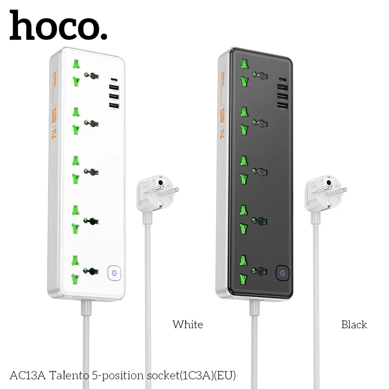 Tính năng chi tiết: Đầu ra AC 10A/250V, USB 5V/3A tổng công suất 5V/3.4A