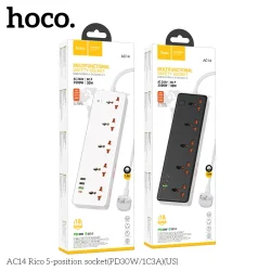 Ổ Cắm Thông Minh Hoco AC14 Rico 5 cổng PD30W (1C3A) (US)
