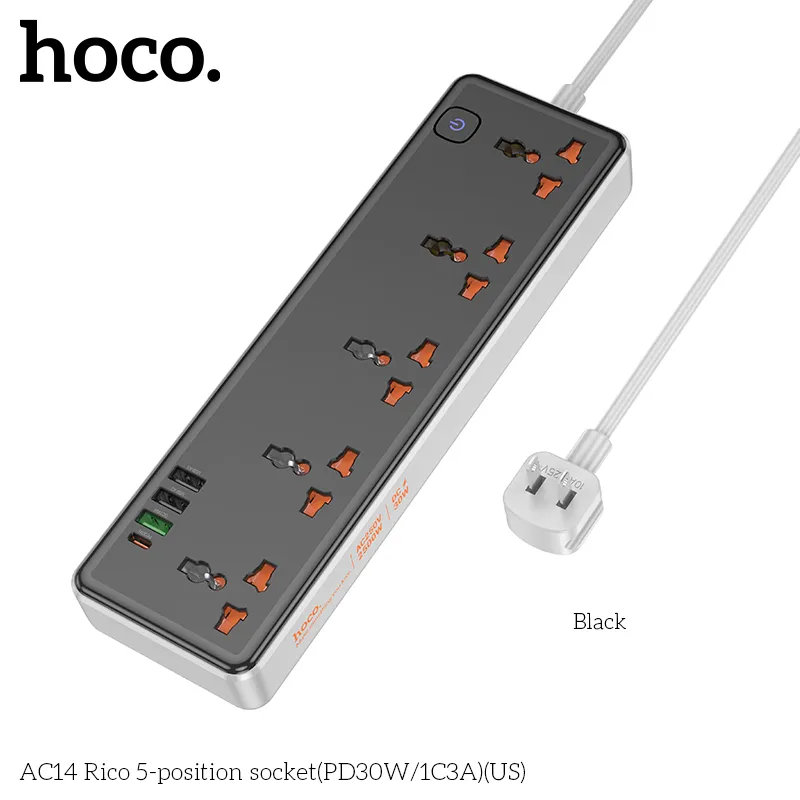 Ổ cắm thông minh Hoco AC14 kiểu dáng nhỏ gọn, tiện lợi cho mọi không gian