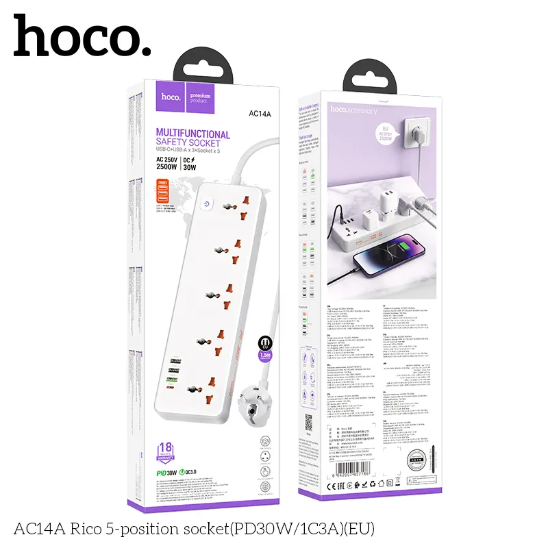 Đóng gói chuẩn EU kèm dây dài 1,5m thuận tiện sử dụng