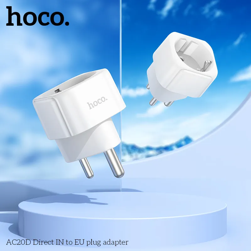 Ổ Cắm Thông Minh Hoco AC20D Direct IN to EU plug adapter thiết kế hiện đại, dễ sử dụng