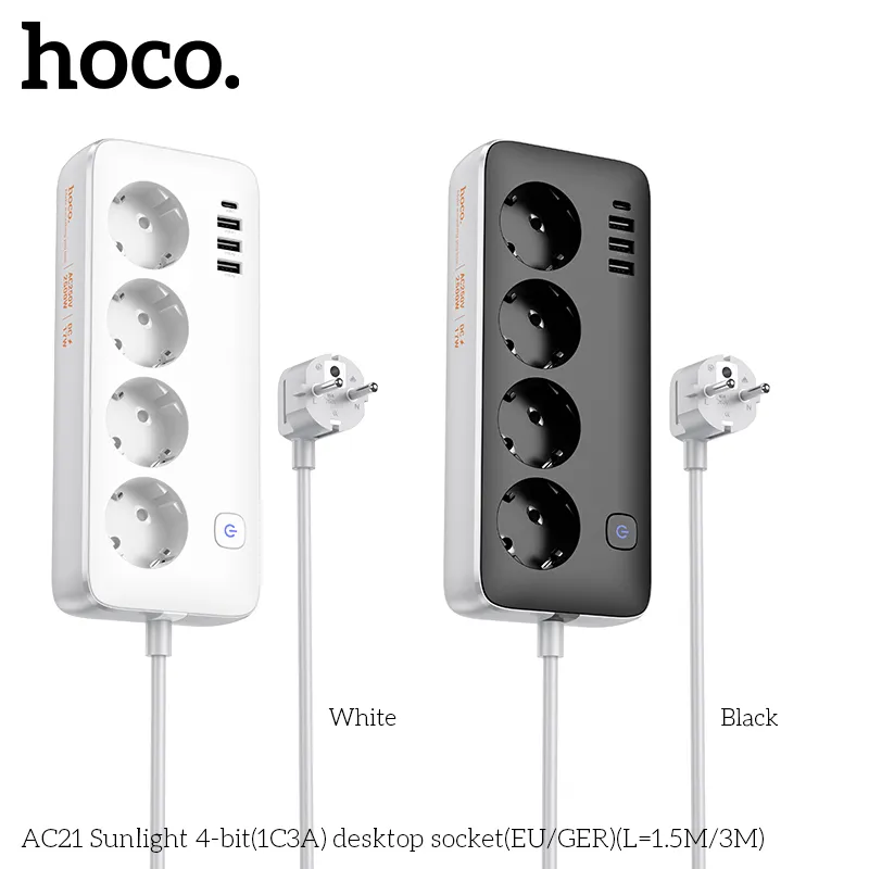 Ổ Cắm Thông Minh Hoco AC21 Sunlight tổng quan sản phẩm hiệu suất cao