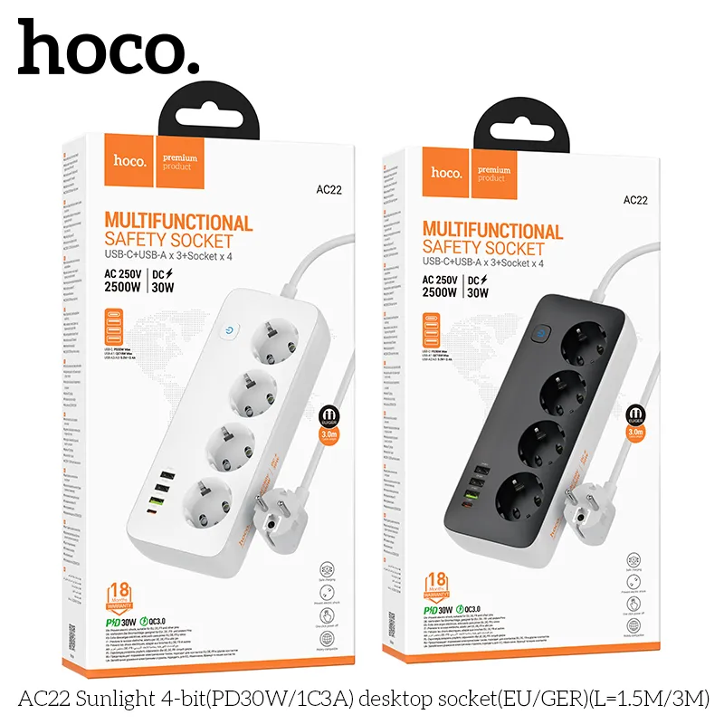 Công năng đa dạng với 4 cổng sạc gồm USB-C PD30W và 3 cổng USB-A hiệu suất cao