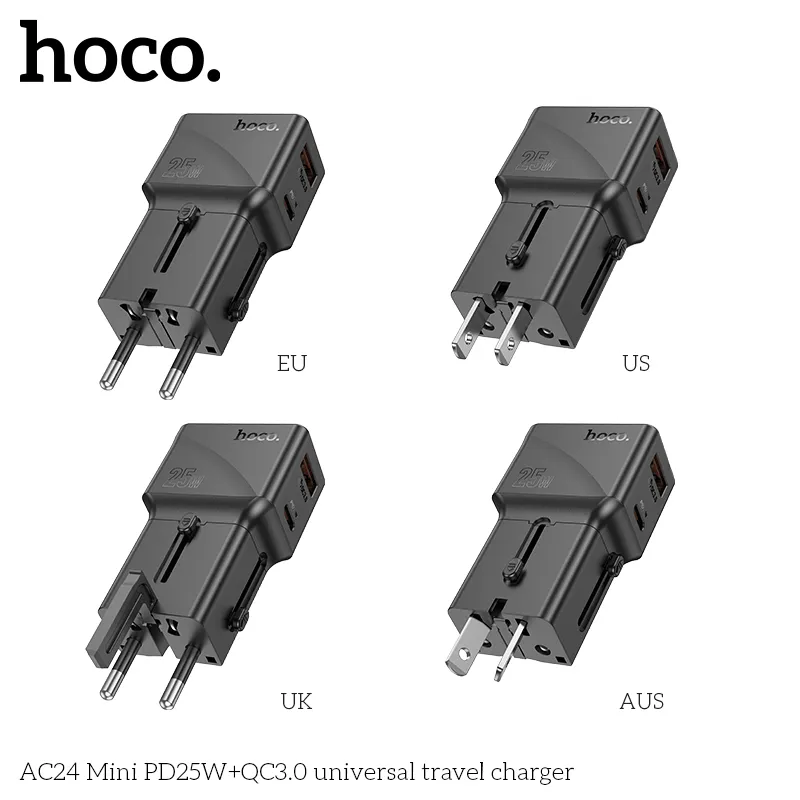 Đóng gói sản phẩm Ổ Cắm Thông Minh Hoco AC24 Mini gọn nhẹ, đầy đủ phụ kiện đi kèm
