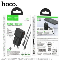 Ổ Cắm Thông Minh Kèm Dây C to C Hoco AC24 Mini PD25W+QC3.0