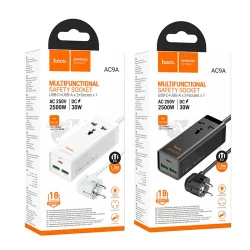 Ổ Cắm Thông Minh Hoco AC9 Talent PD30W (1C2A + 1 cổng) (US)
