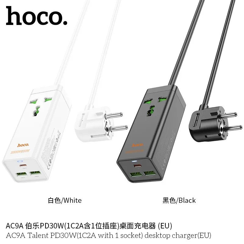 Công năng đa cổng sạc nhanh PD30W và ổ cắm AC tiêu chuẩn EU