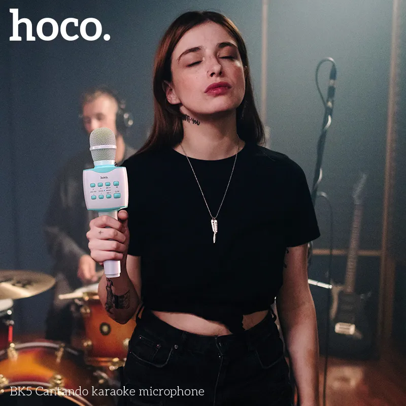 Micro karaoke Hoco BK5 Cantando tích hợp công suất loa 5W, Bluetooth 5.0 kết nối ổn định