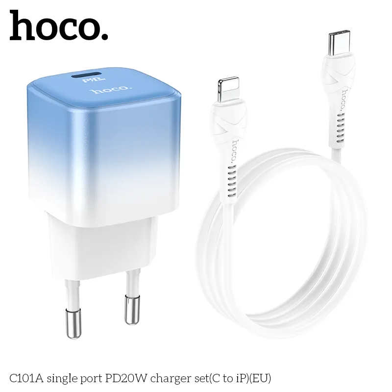 Bộ sạc Hoco C101A với công suất 20W sạc nhanh hiệu quả