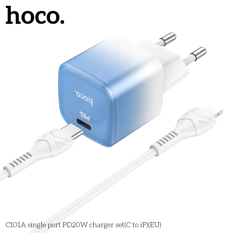 Bộ Sạc Hoco C101A chống cháy vật liệu PC+ABS bền bỉ