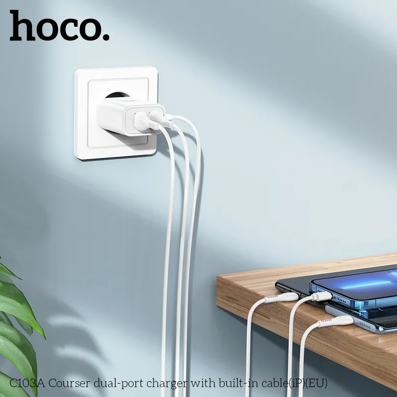 Bộ Sạc Kèm Dây Type-C Hoco C103A Courser, thiết kế hiện đại tiện lợi cho mọi thiết bị