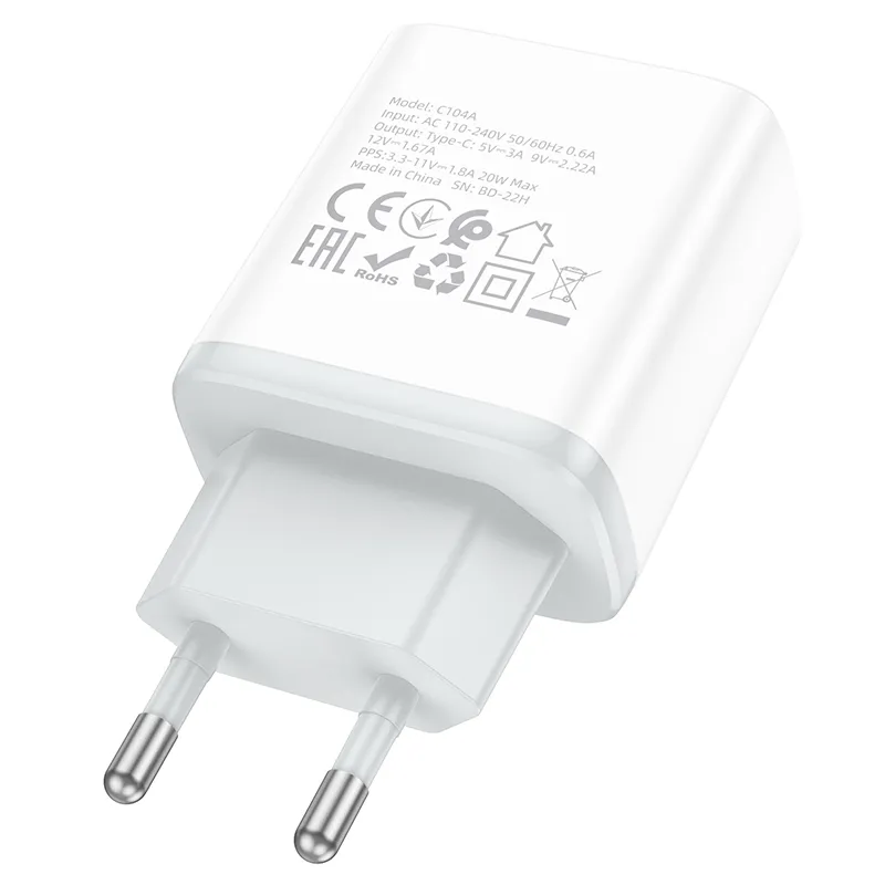 Tính năng nổi bật gồm cổng sạc Type-C hiệu suất cao, phích cắm EU chuẩn