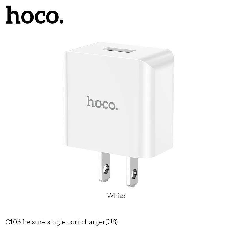 Củ Sạc Hoco C106 Leisure (US) thiết kế nhỏ gọn tiện lợi cho mọi chuyến đi