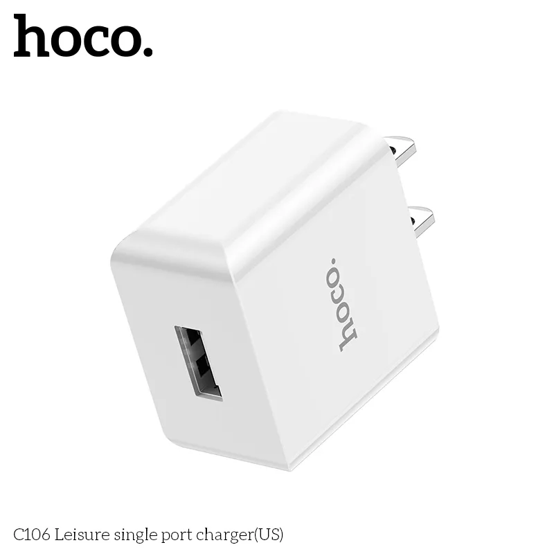 Củ Sạc Hoco C106 Leisure (US) công suất ổn định, sạc nhanh an toàn