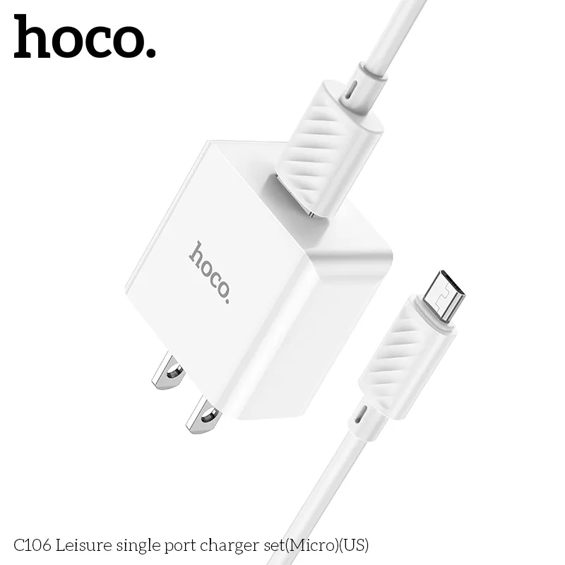 Bộ Sạc Hoco C106 Leisure với thiết kế chắc chắn, chất liệu chống cháy PC+ABS