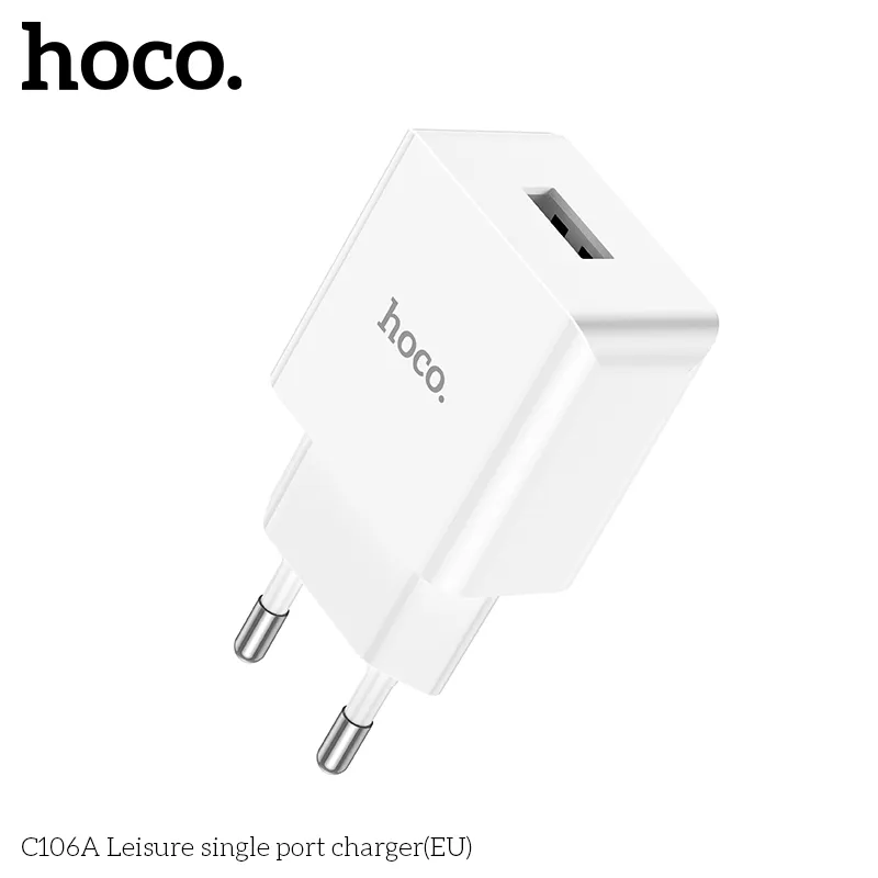 Củ Sạc Hoco C106A Leisure (EU) chất liệu PC ABS bền bỉ