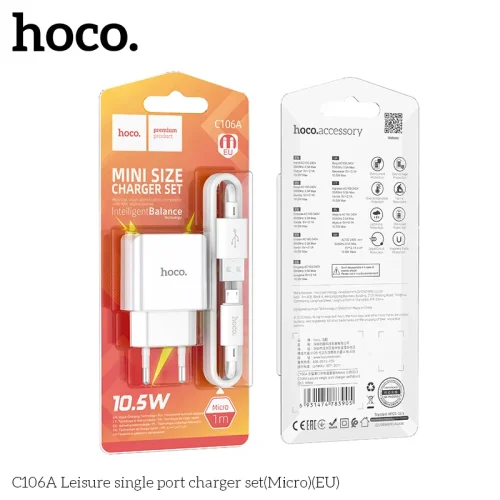 Bộ Sạc Kèm Dây Micro Hoco C106A Leisure (EU)