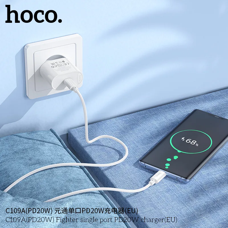 Củ Sạc PD20W Hoco C109 Fighter (US) thiết kế nhỏ gọn, tiện lợi cho sạc nhanh mọi thiết bị