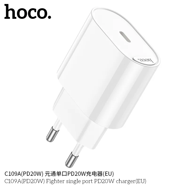 Trải nghiệm sạc nhanh và an toàn với củ sạc PD20W Hoco C109 Fighter (US) cho mọi thiết bị di động