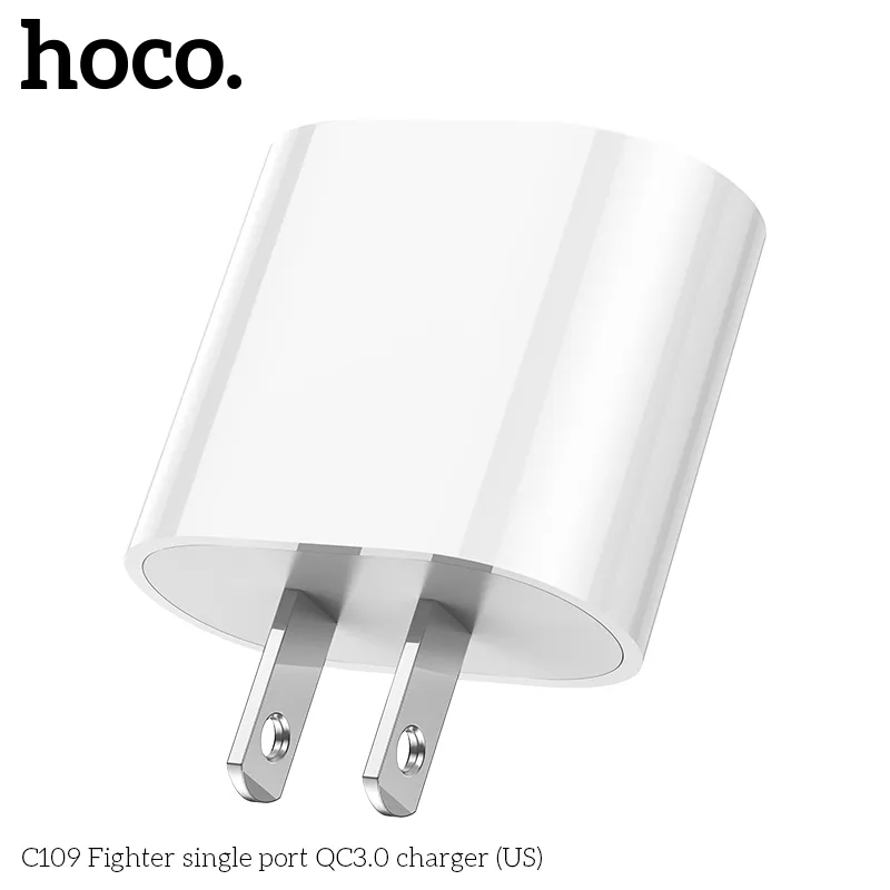 Củ Sạc QC3.0 Hoco C109 Fighter (US) công suất sạc nhanh 18W chuẩn QC3.0