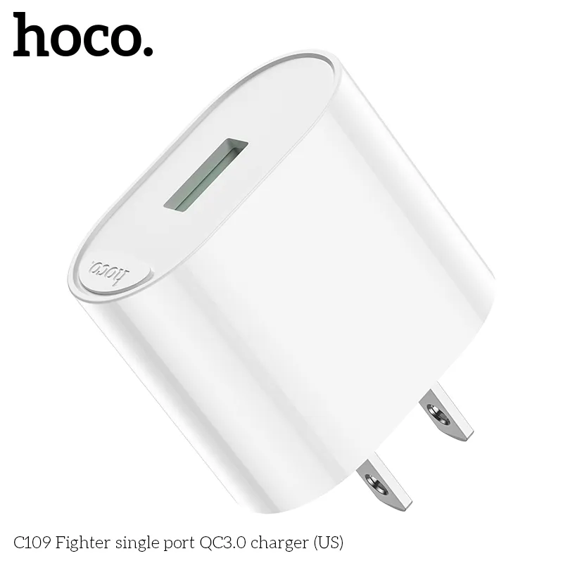 Trải nghiệm sạc nhanh ổn định với Củ Sạc QC3.0 Hoco C109 Fighter (US)