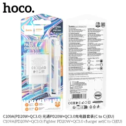Bộ Sạc Kèm Dây C to C Hoco C109A Fighter PD20W+QC3.0 (EU)