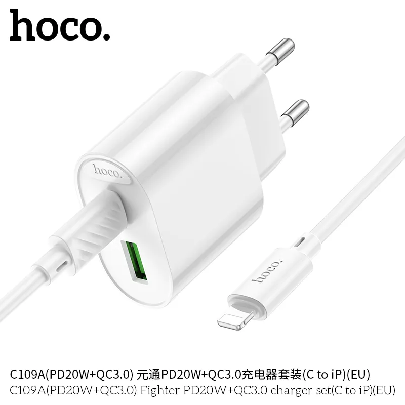 Đóng gói đầy đủ bao gồm cáp C to iP, adapter EU tiện lợi