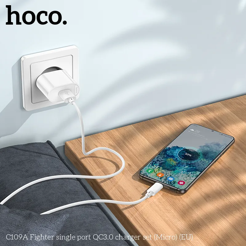 Bộ Sạc Hoco C109A chất liệu PC chống cháy bền bỉ